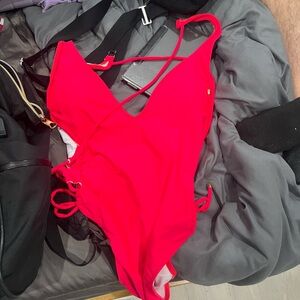 Vibrant Red One Piece Swimsuit